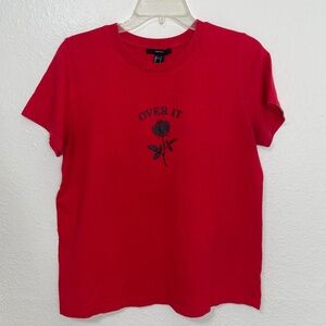 Forever 21 Womens Over it Crop top shirt size Large